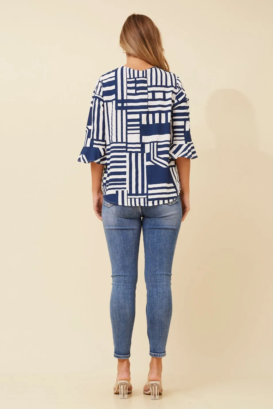 RUE STRIPE PRINT TOP
