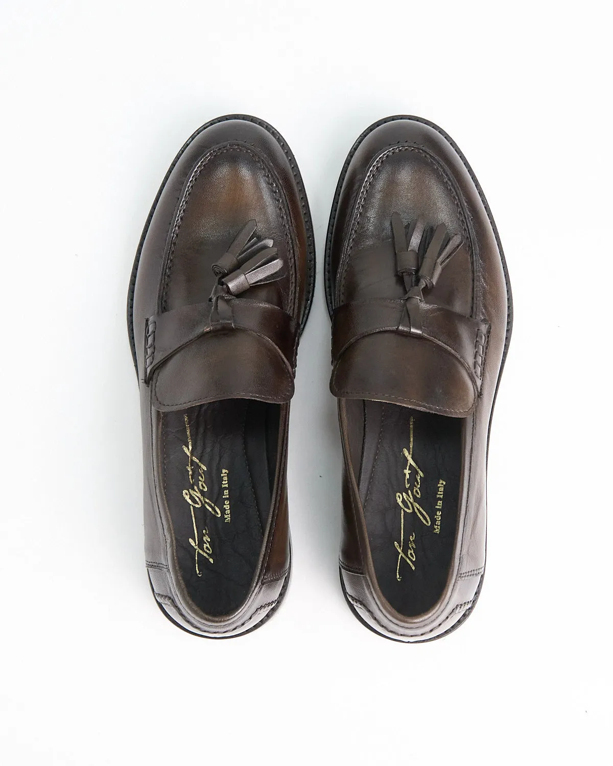 Sheepskin Burnished Tassle Loafers
