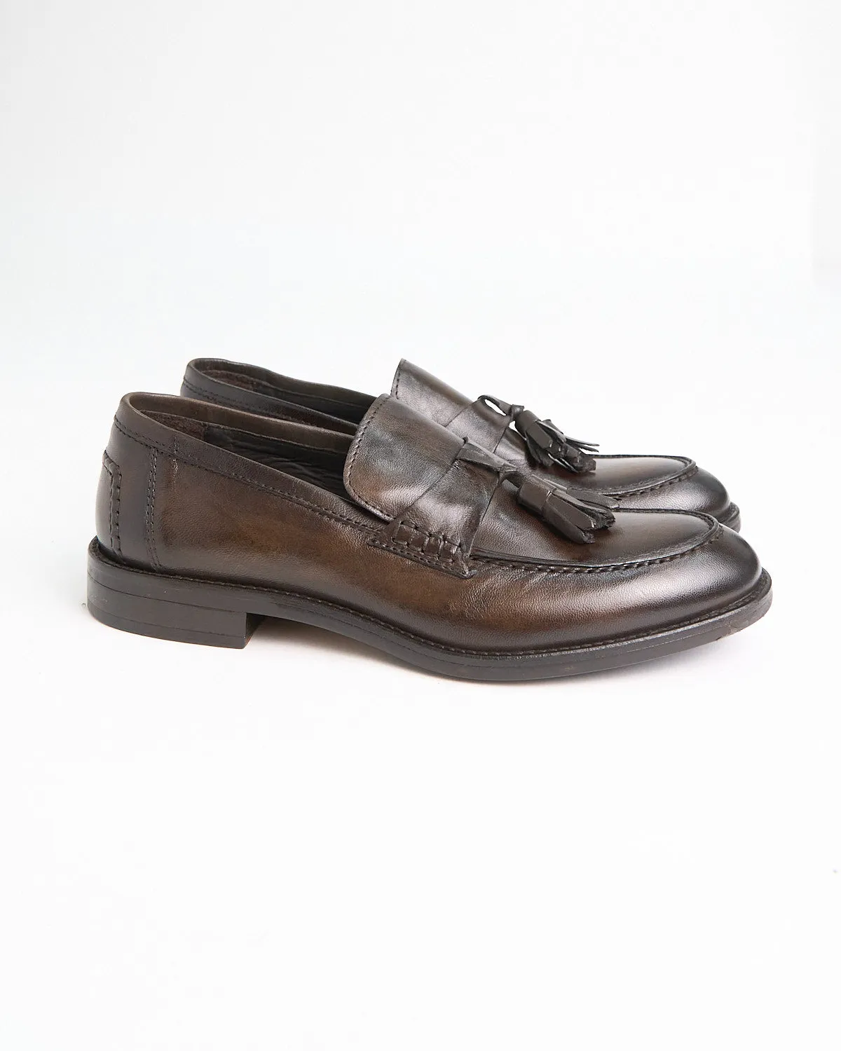 Sheepskin Burnished Tassle Loafers