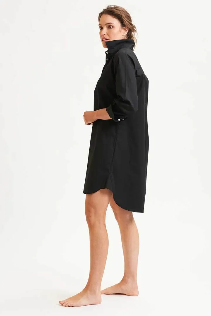 Shirty Popover Shirtdress - Black