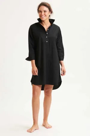 Shirty Popover Shirtdress - Black
