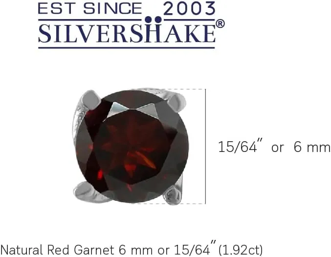 Silvershake 6MM Round Shape Birthstone Gemstones White Gold Plated or Yellow Gold Plated 925 Sterling Silver Business Attire Minimalist Stud Earrings for Women or Teens