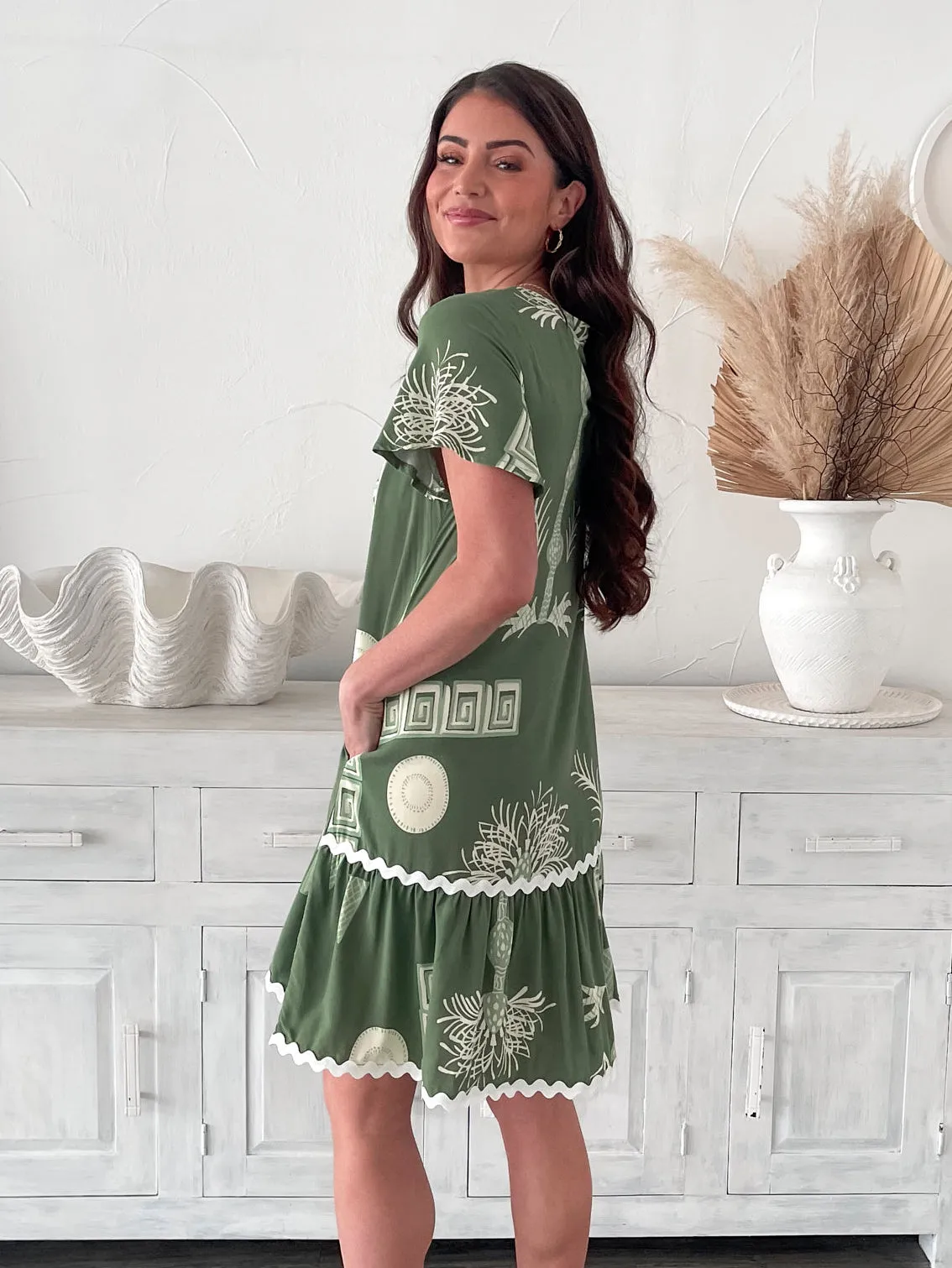 Sitara Dress - Green Print