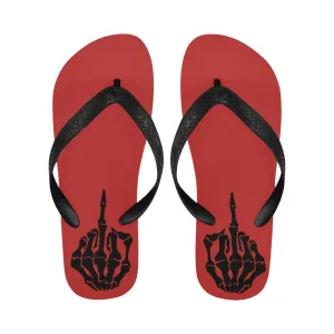 Skeleton Middle Finger Flip Flops