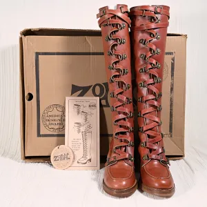 SOLD Vintage 70s Lace Up Leather Boots, Zodiac Granny Campus Packer Boots Unworn in Original Box Marked 6M