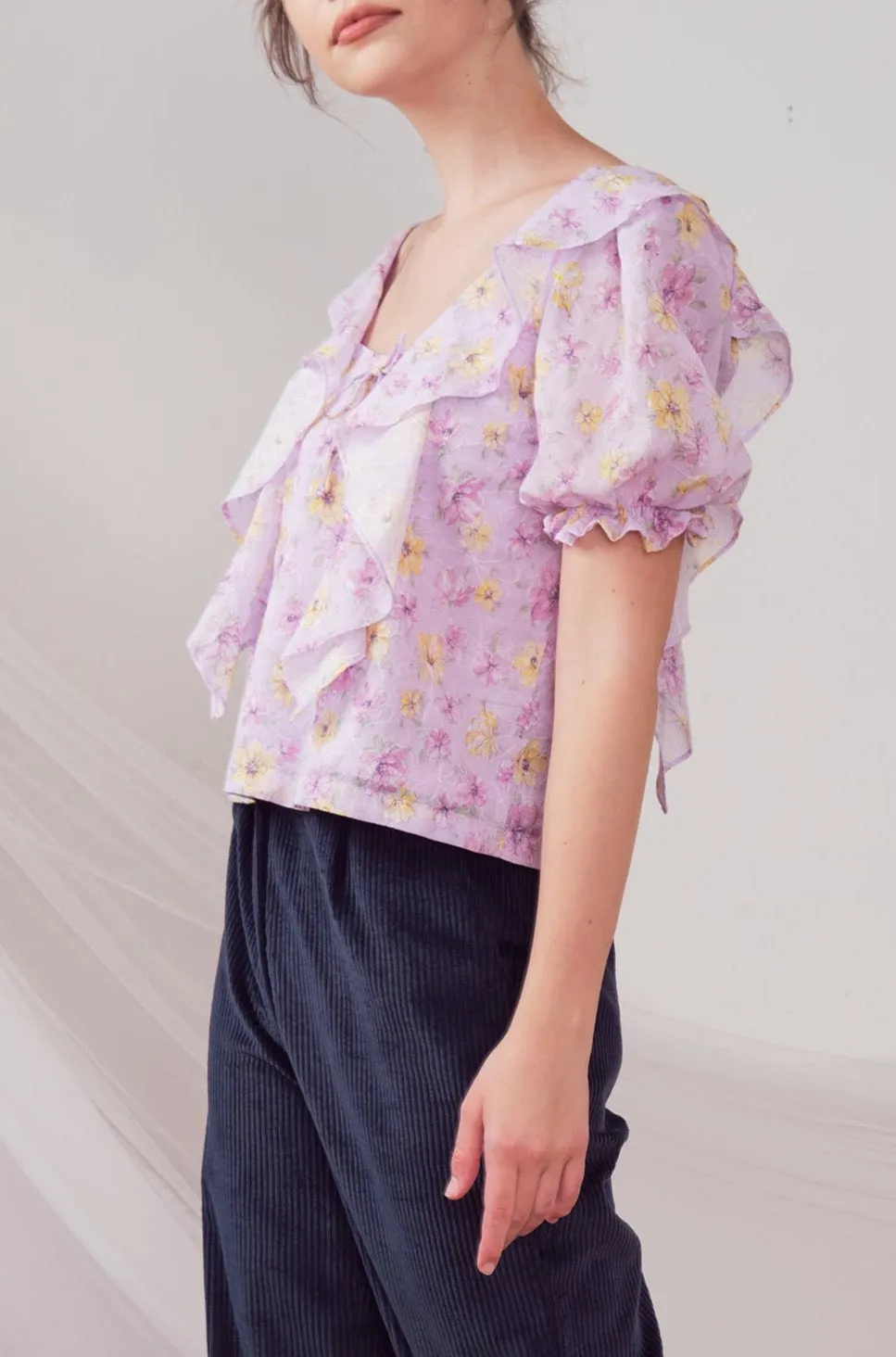 Suzy Floral Top (Purple)