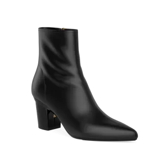 The Bootie - Coal Stretch Leather 3 Block