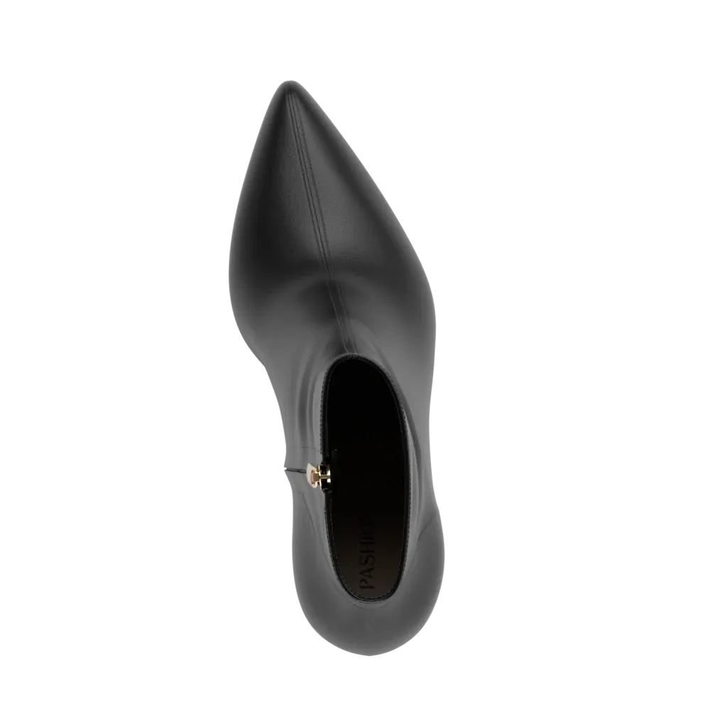 The Bootie - Coal Stretch Leather 3 Block