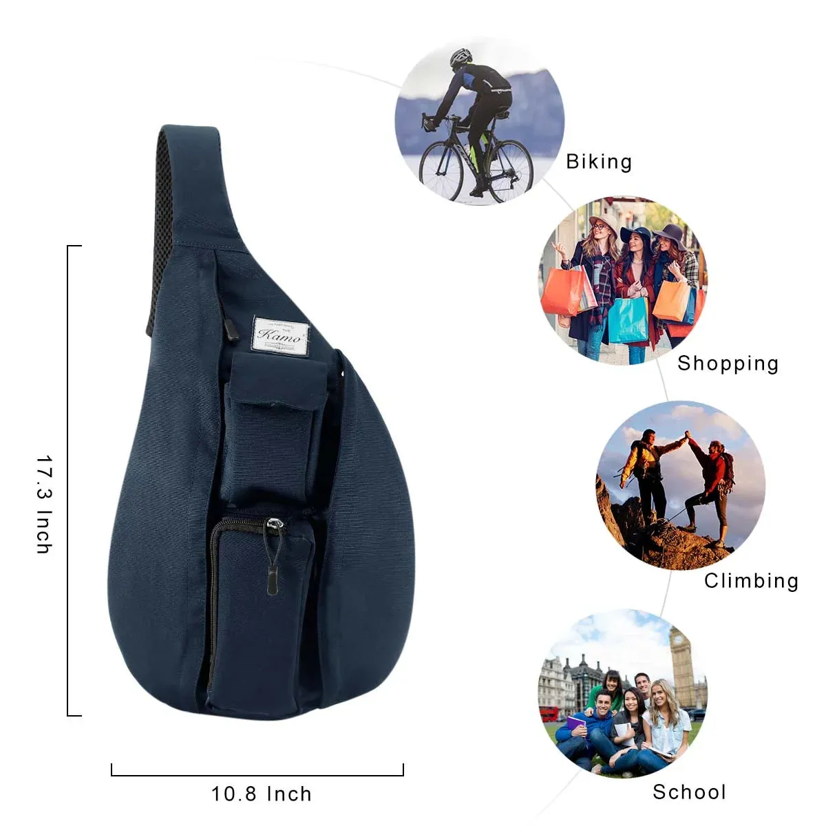 Unisex Sling Backpack, Black