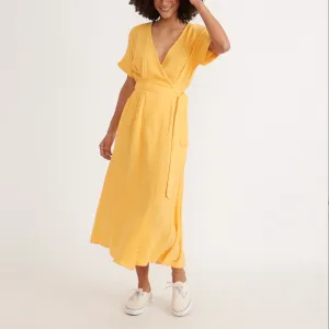 Valencia Wrap Dress - Golden Yellow