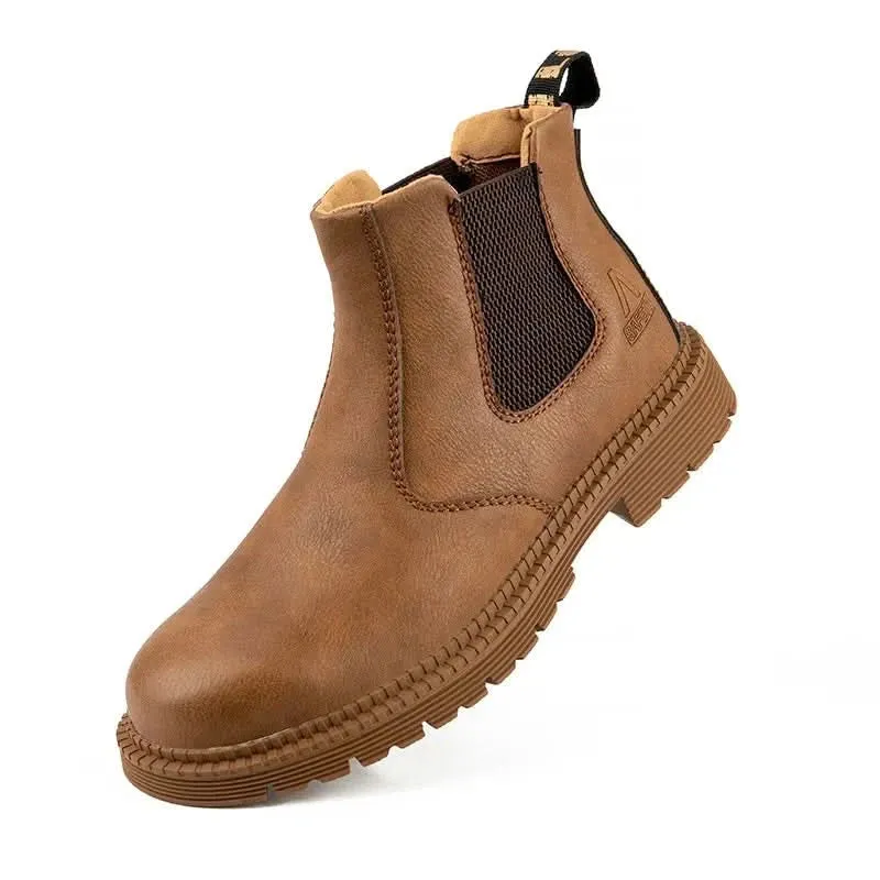 Waterproof Work Boots - Steel Toe Leather Shoes for Men