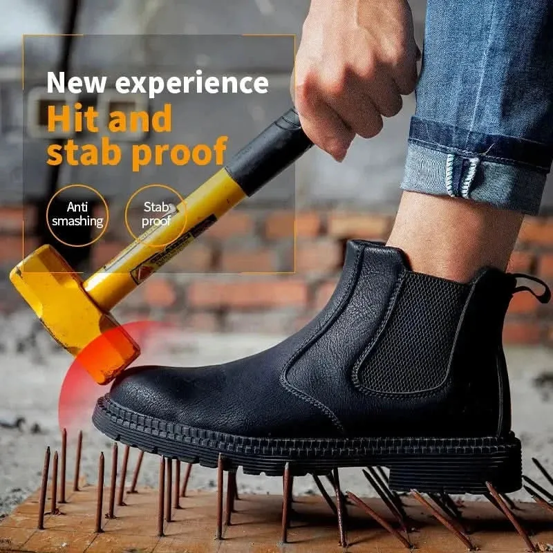 Waterproof Work Boots - Steel Toe Leather Shoes for Men