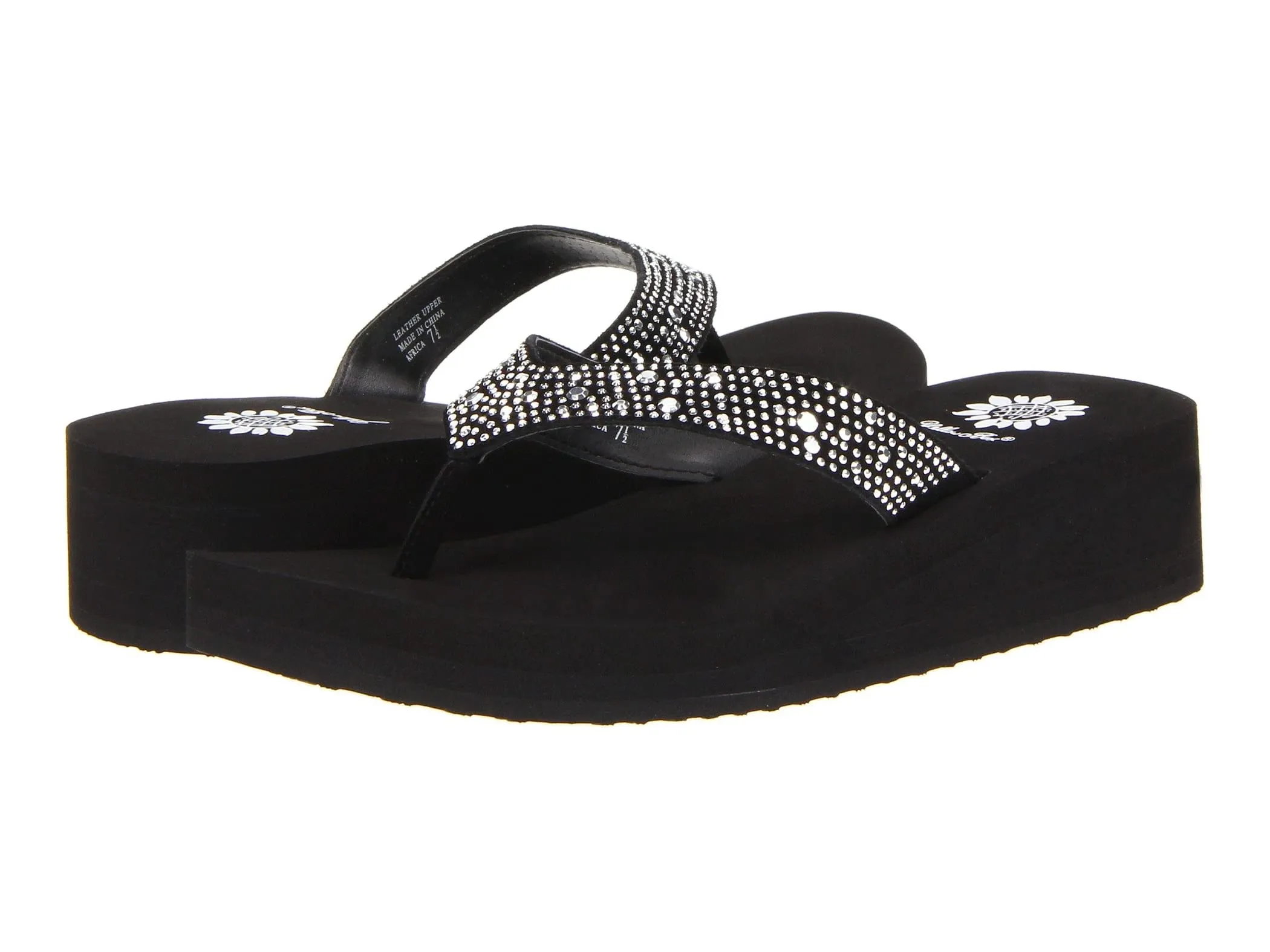 Yellow Box Africa Slip On Wedge Flip Flop Black